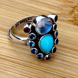 $68  Nicky Butler Sterling Silver Estate Ring    Marked NB 925 India     Size 10